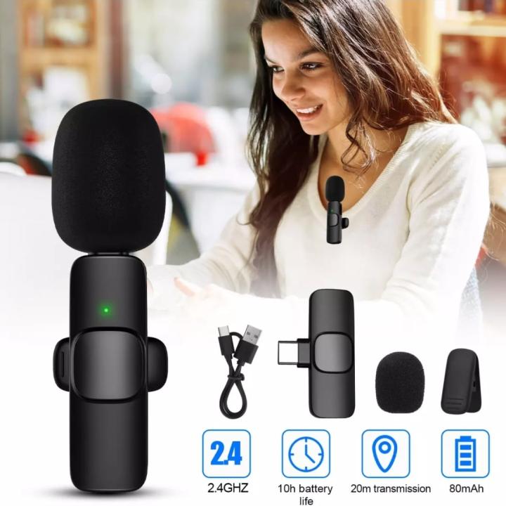 K8 Wireless Microphone for YouTube Vlogging, Video Recording Online Classes with Noise Cancellation Mic Supports