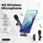 K8 Wireless Microphone for YouTube Vlogging, Video Recording Online Classes with Noise Cancellation Mic Supports